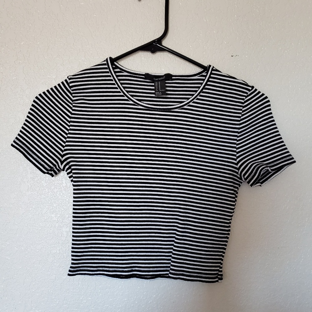 $1 when bundled-Striped cropped t-shirt